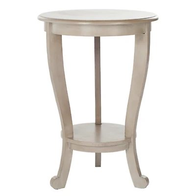Round Gray Pedestal Accent Table