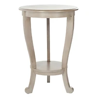 Round Gray Pedestal Accent Table