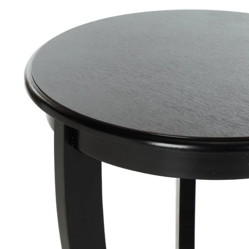 Round Black Pedestal Accent Table