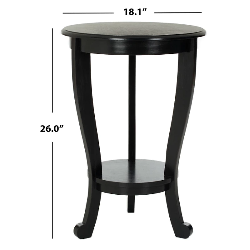 Round Black Pedestal Accent Table