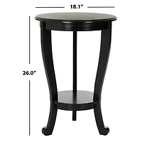Round Black Pedestal Accent Table