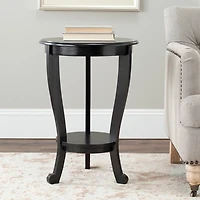 Round Black Pedestal Accent Table