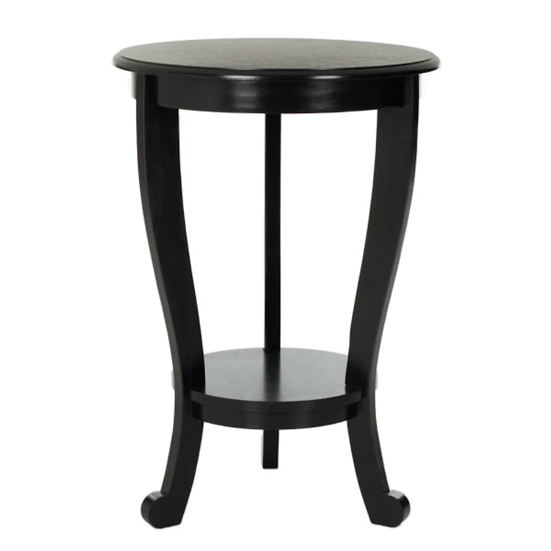 Round Black Pedestal Accent Table