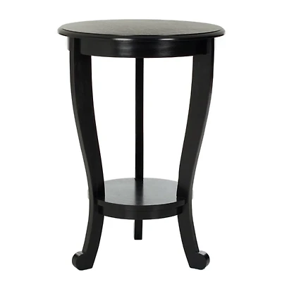 Round Black Pedestal Accent Table