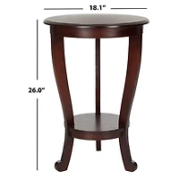 Round Brown Pedestal Accent Table