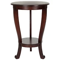 Round Brown Pedestal Accent Table