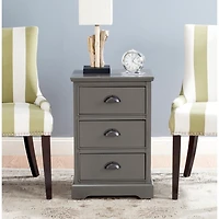 Wood 3-Drawer Britte Side Table