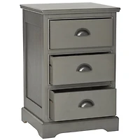 Wood 3-Drawer Britte Side Table