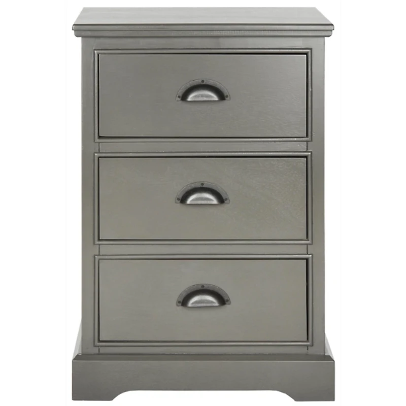 Wood 3-Drawer Britte Side Table