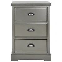 Wood 3-Drawer Britte Side Table
