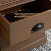 Sepia Wood 3-Drawer Britte Side Table