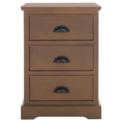 Sepia Wood 3-Drawer Britte Side Table