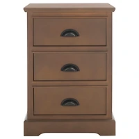 Sepia Wood 3-Drawer Britte Side Table