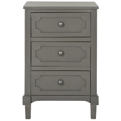Gray Wood 3-Drawer Rosa End Table