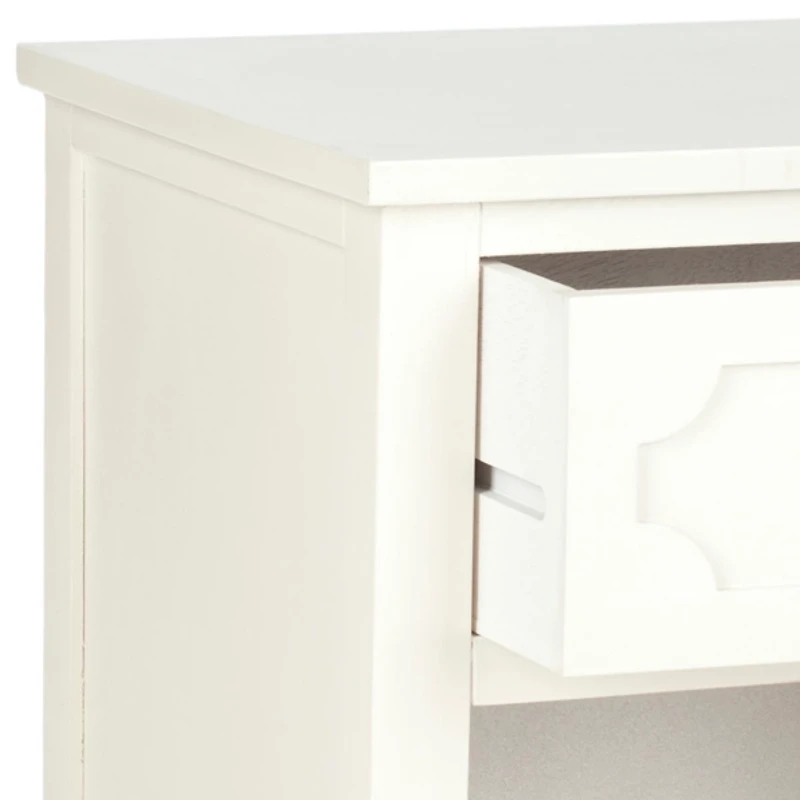 White Wood Open Shelf Rosa End Table