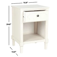 White Wood Open Shelf Rosa End Table