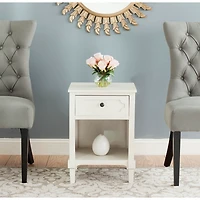 White Wood Open Shelf Rosa End Table