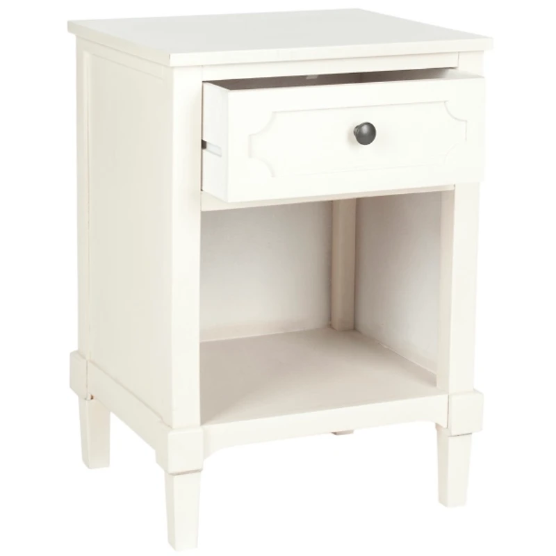 White Wood Open Shelf Rosa End Table