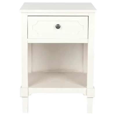White Wood Open Shelf Rosa End Table