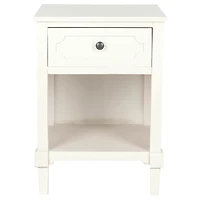 White Wood Open Shelf Rosa End Table