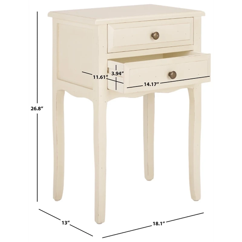 2-Drawer Mika Traditional Accent Table