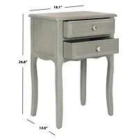 Gray 2-Drawer Mika Traditional Accent Table