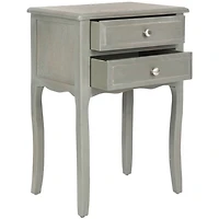 Gray 2-Drawer Mika Traditional Accent Table