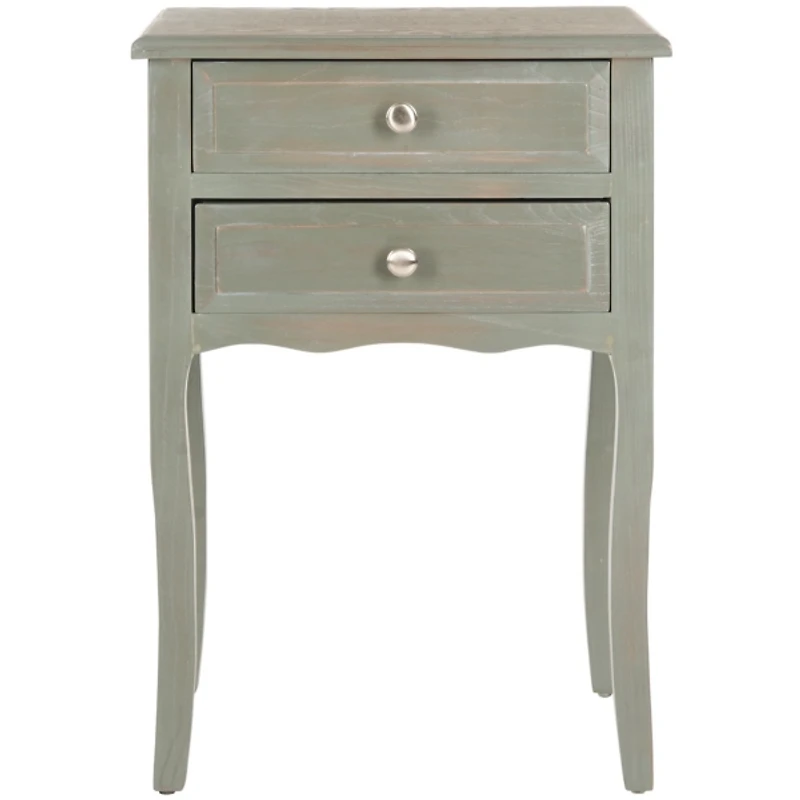Gray 2-Drawer Mika Traditional Accent Table