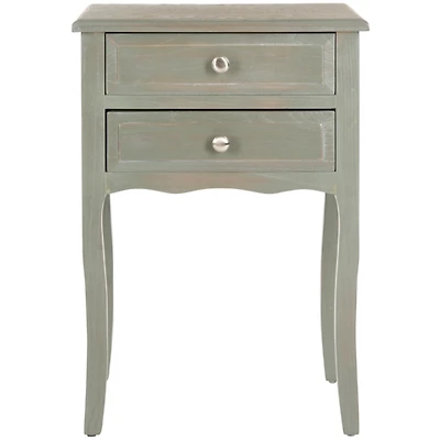 Gray 2-Drawer Mika Traditional Accent Table