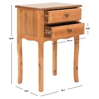 Brown 2-Drawer Mika Traditional Accent Table