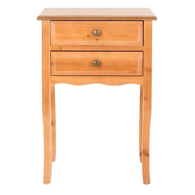 Brown 2-Drawer Mika Traditional Accent Table