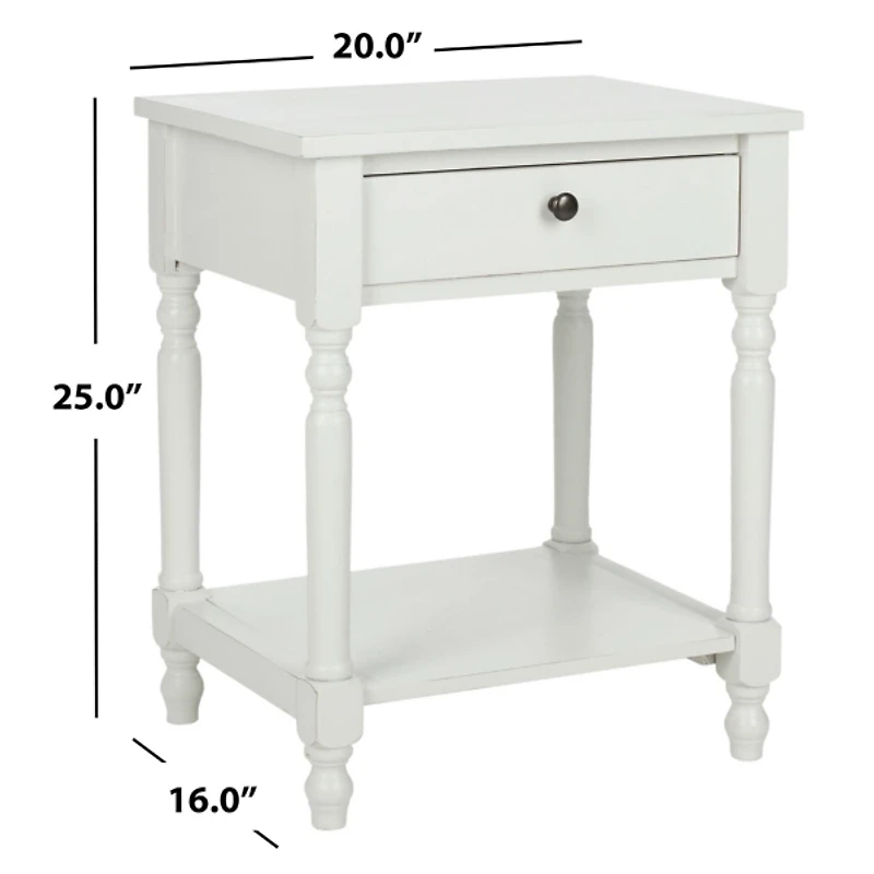 White Wood Spindle Razie Accent Table