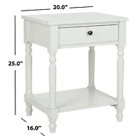 White Wood Spindle Razie Accent Table
