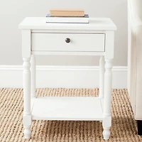 White Wood Spindle Razie Accent Table
