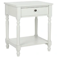 White Wood Spindle Razie Accent Table