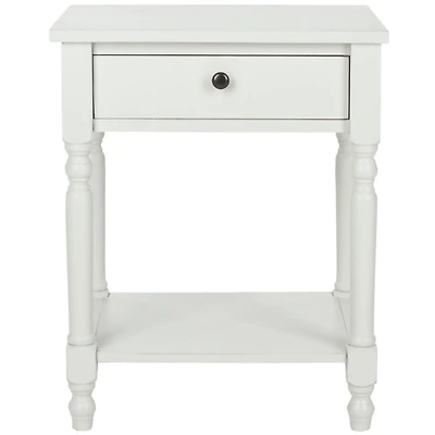 White Wood Spindle Razie Accent Table