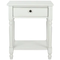 White Wood Spindle Razie Accent Table