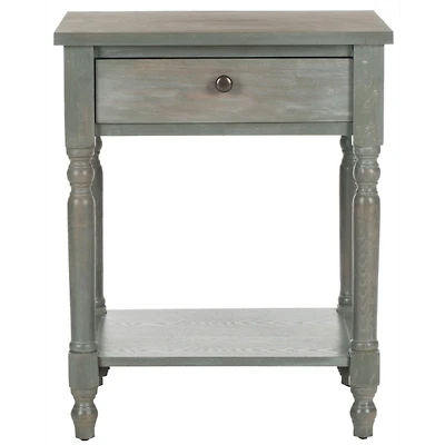 Vintage Gray Wood Rosie End Table
