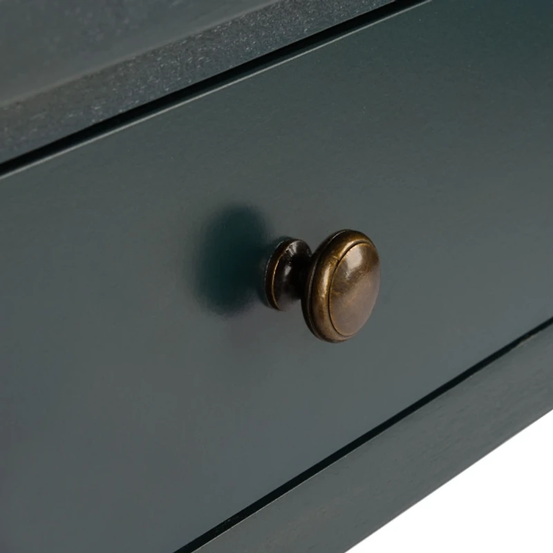 Navy Wood Spindle Razie Accent Table