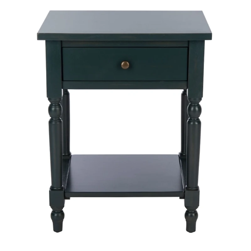 Navy Wood Spindle Razie Accent Table