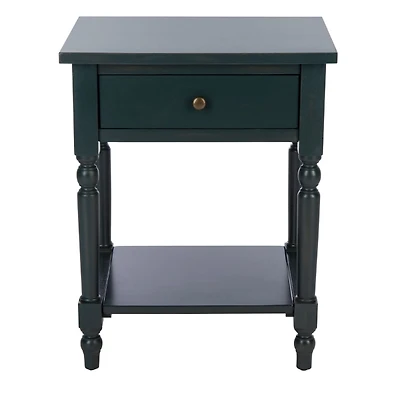 Navy Wood Spindle Razie Accent Table