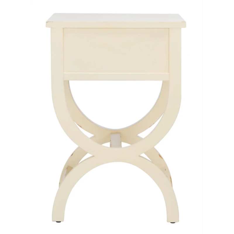 Weathered Vanilla Contemporary Maxine Accent Table