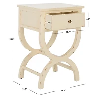Weathered Vanilla Contemporary Maxine Accent Table
