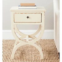 Weathered Vanilla Contemporary Maxine Accent Table