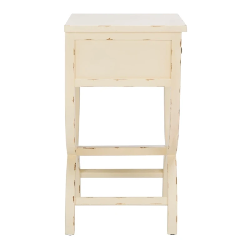 Weathered Vanilla Contemporary Maxine Accent Table