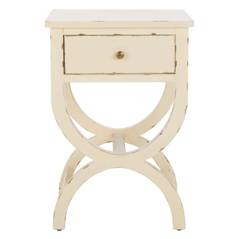 Weathered Vanilla Contemporary Maxine Accent Table