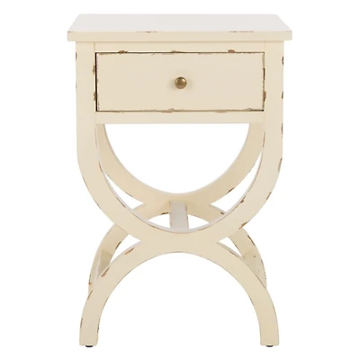 Weathered Vanilla Contemporary Maxine Accent Table