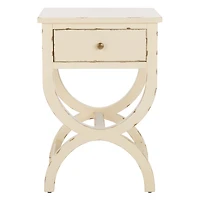 Weathered Vanilla Contemporary Maxine Accent Table