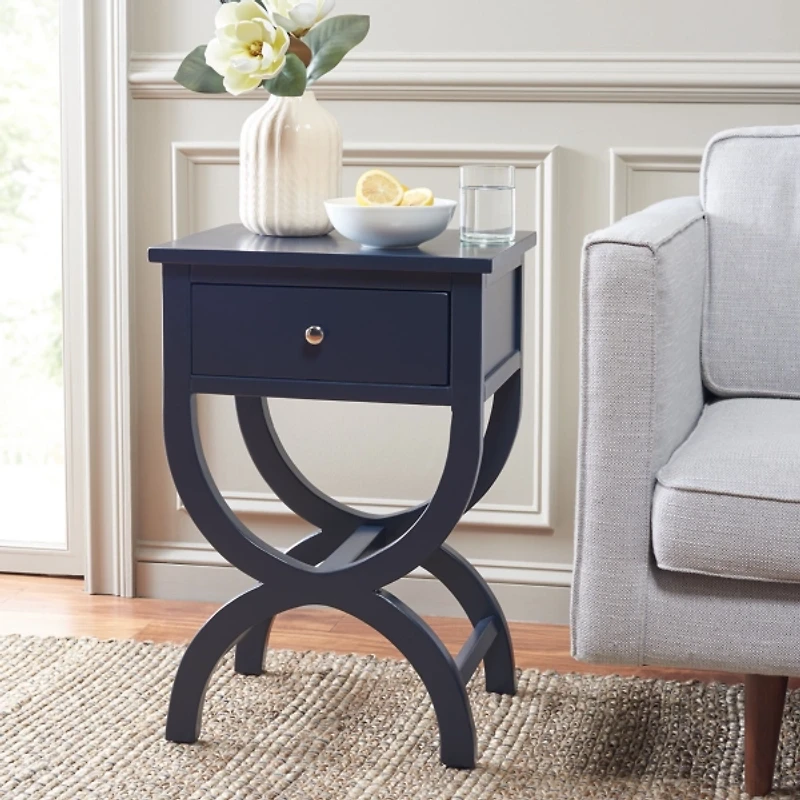 Navy Contemporary Maxine Accent Table