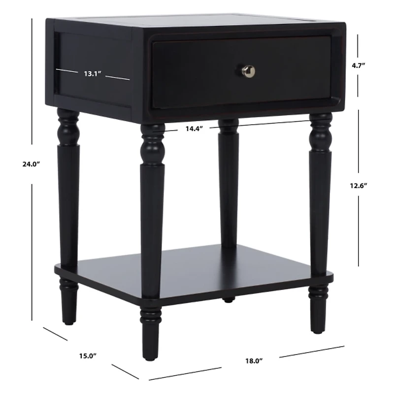 Black Single Drawer Letta Accent Table
